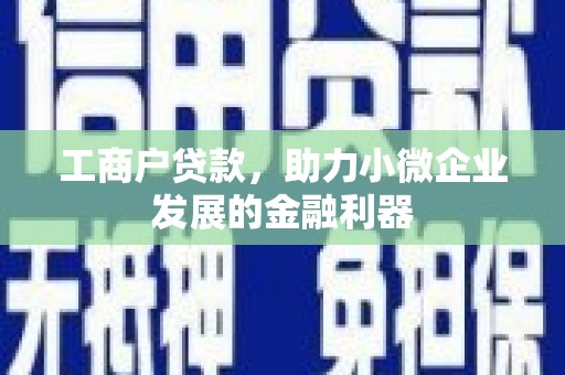 港南工商户贷款,助力小微企业发展的金融利器 港南工商户贷款,助力小微企业发展的金融利器
