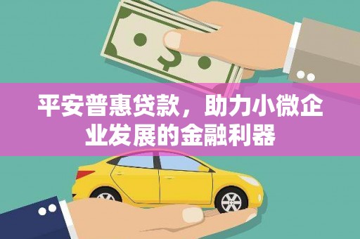 港南平安普惠贷款，助力小微企业发展的金融利器