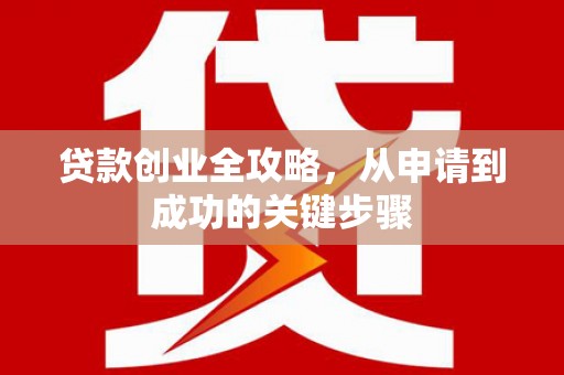 港南贷款创业全攻略，从申请到成功的关键步骤
