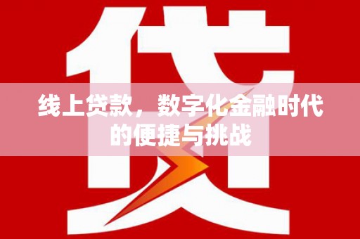 港南线上贷款，数字化金融时代的便捷与挑战