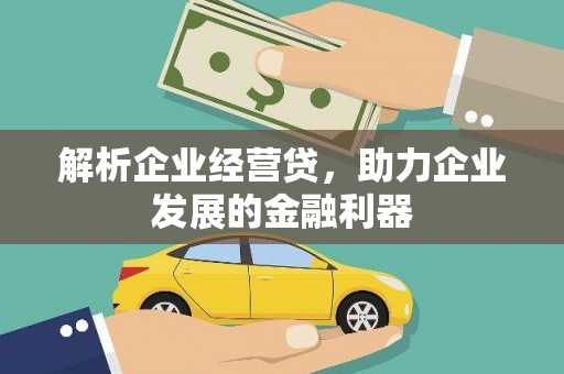 港南解析企业经营贷，助力企业发展的金融利器
