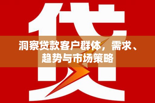 港南洞察贷款客户群体，需求、趋势与市场策略
