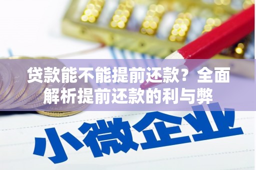 港南贷款能不能提前还款？全面解析提前还款的利与弊