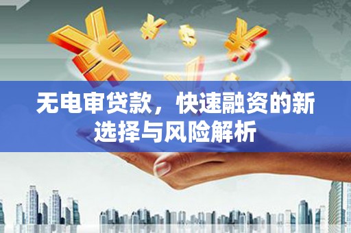 港南无电审贷款，快速融资的新选择与风险解析