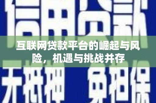港南互联网贷款平台的崛起与风险，机遇与挑战并存
