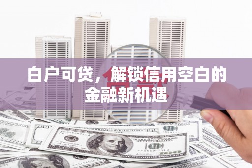 港南白户可贷，解锁信用空白的金融新机遇