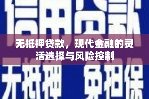 港南无抵押贷款，现代金融的灵活选择与风险控制