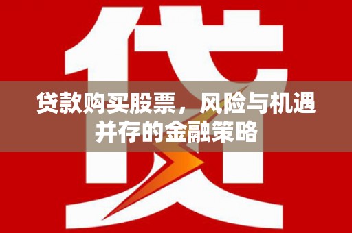 港南贷款购买股票，风险与机遇并存的金融策略