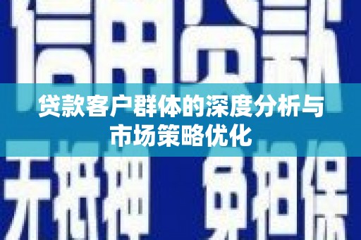 港南贷款客户群体的深度分析与市场策略优化