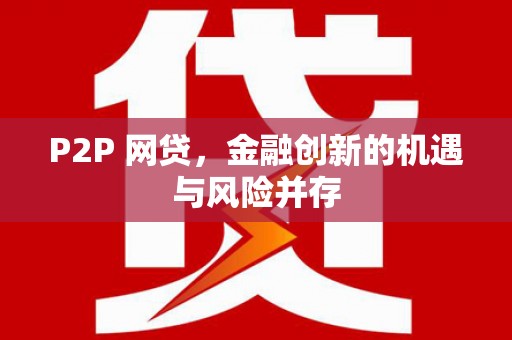 港南P2P 网贷，金融创新的机遇与风险并存