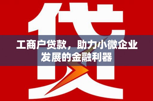 港南工商户贷款，助力小微企业发展的金融利器