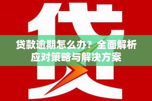 港南贷款逾期怎么办？全面解析应对策略与解决方案