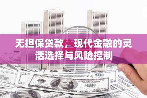 港南无担保贷款，现代金融的灵活选择与风险控制