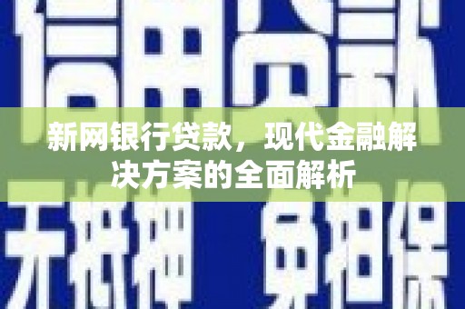 港南新网银行贷款，现代金融解决方案的全面解析