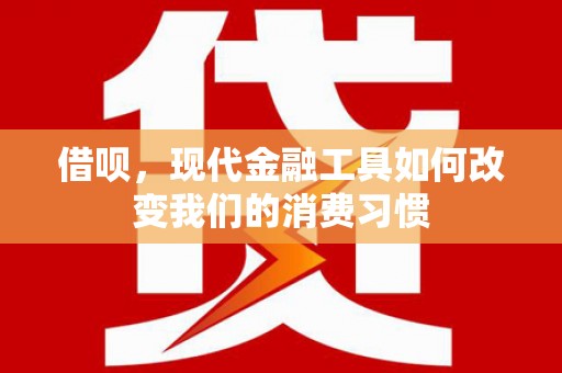 港南借呗，现代金融工具如何改变我们的消费习惯