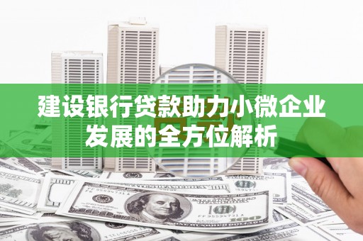 港南建设银行贷款助力小微企业发展的全方位解析