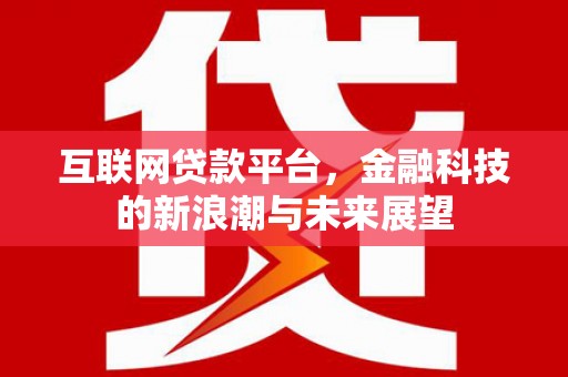 港南互联网贷款平台，金融科技的新浪潮与未来展望