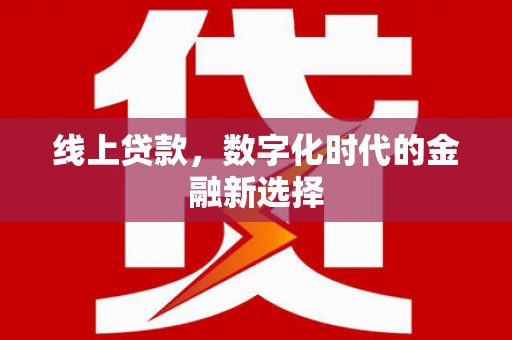 港南线上贷款，数字化时代的金融新选择