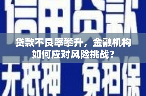 港南贷款不良率攀升，金融机构如何应对风险挑战？